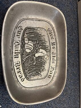 Give Us This Day Pewter Trinket Dish - Harvest Design